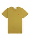 Comme Des Garçons Play Khaki Small Heart T-shirt In Yellow