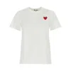 Comme Des Garçons Play White Cotton T-shirt With Crystal Heart In White