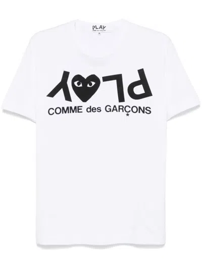 Comme Des Garçons Play Logo-print Cotton T-shirt In White