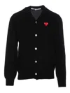 Comme Des Garçons Play Biscuit Wool Cardigan Nd Comme Des Garcons Play Uomo M In Black