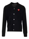 Comme Des Garçons Play Black Wool Cardigan In Black