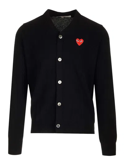 Comme Des Garçons Play Black Wool Cardigan