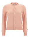 Comme Des Garçons Play Knitwear Cardigan Small Heart In Nude & Neutrals