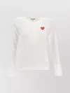 COMME DES GARÇONS PLAY CREW NECK EMBROIDERED DETAIL LONG SLEEVES