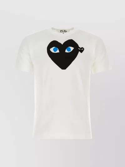 Comme Des Garçons Play Crew Neck Graphic Print Short Sleeves T-shirt In White