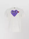 Comme Des Garçons Play Crew Neck Graphic Print Short Sleeves Top In White
