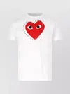 Comme Des Garçons Play Crew Neck Graphic Print Stud Embellishments In White
