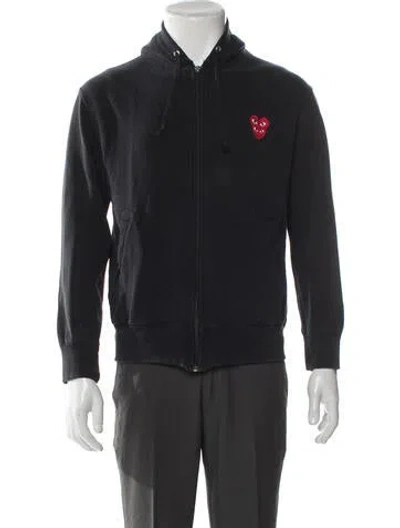 Pre-owned Comme Des Garçons Play Crew Neck Long Sleeve Hoodie In Black