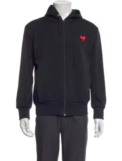 Pre-owned Comme Des Garçons Play Crew Neck Long Sleeve Hoodie In Black