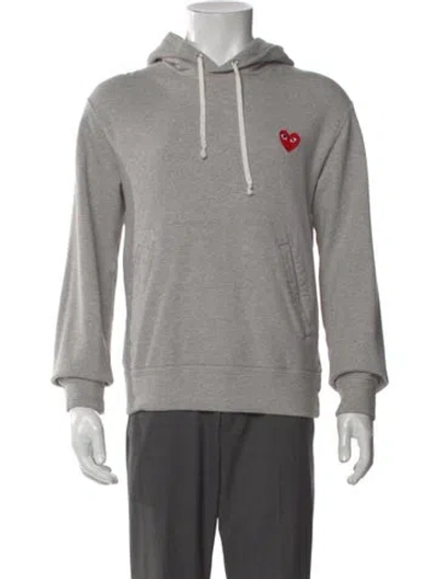 Pre-owned Comme Des Garçons Play Crew Neck Long Sleeve Hoodie In Gray