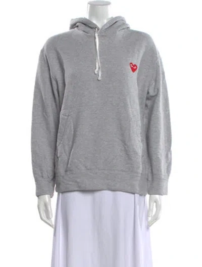 Pre-owned Comme Des Garçons Play Crew Neck Long Sleeve Hoodie In Gray