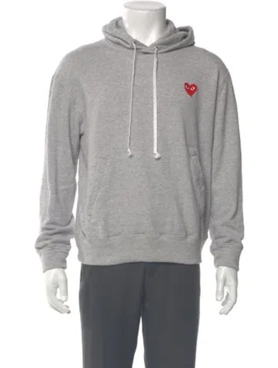 Pre-owned Comme Des Garçons Play Crew Neck Long Sleeve Hoodie In Gray