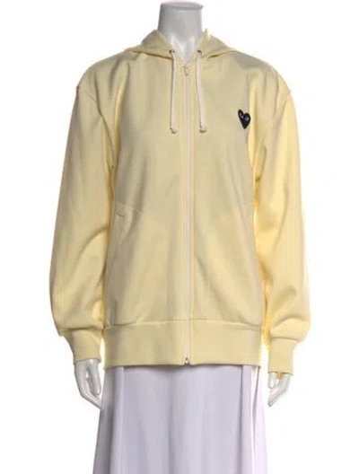 Pre-owned Comme Des Garçons Play Crew Neck Long Sleeve Hoodie In Neutrals