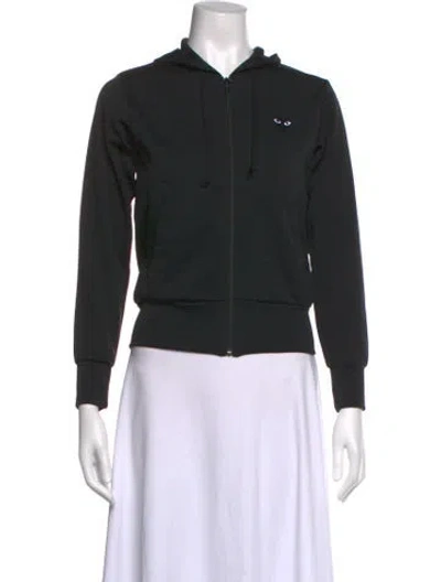 Pre-owned Comme Des Garçons Play Crew Neck Long Sleeve Hoodie W/ Tags In Black