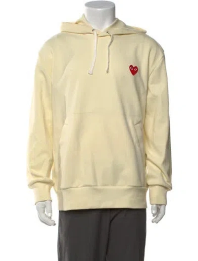 Pre-owned Comme Des Garçons Play Crew Neck Long Sleeve Hoodie In Yellow