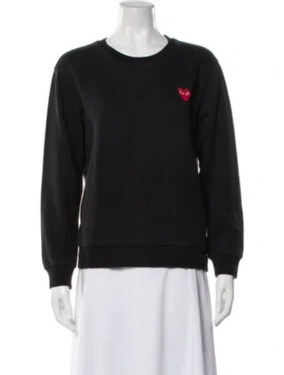 Pre-owned Comme Des Garçons Play Crew Neck Long Sleeve Sweatshirt In Gray