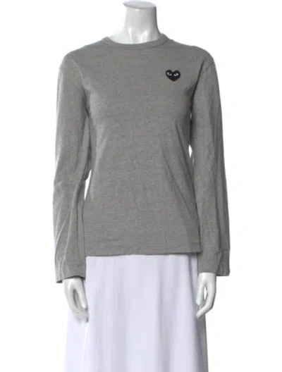Pre-owned Comme Des Garçons Play Crew Neck Long Sleeve Sweatshirt In Gray