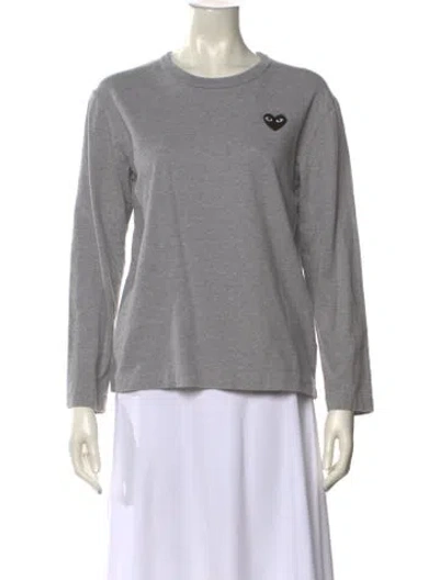 Pre-owned Comme Des Garçons Play Crew Neck Long Sleeve Sweatshirt In Gray