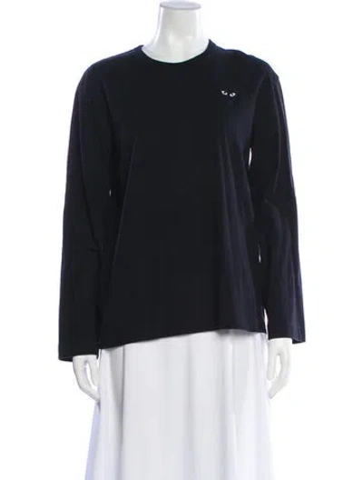 Pre-owned Comme Des Garçons Play Crew Neck Long Sleeve T-shirt In Black
