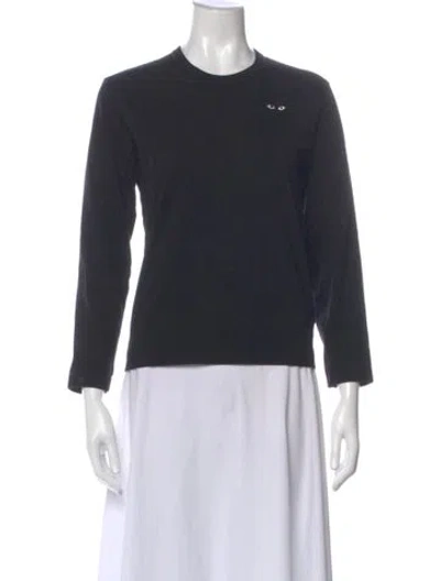 Pre-owned Comme Des Garçons Play Crew Neck Long Sleeve T-shirt In Gray