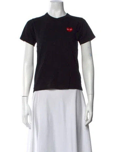 Pre-owned Comme Des Garçons Play Crew Neck Short Sleeve T-shirt In Black