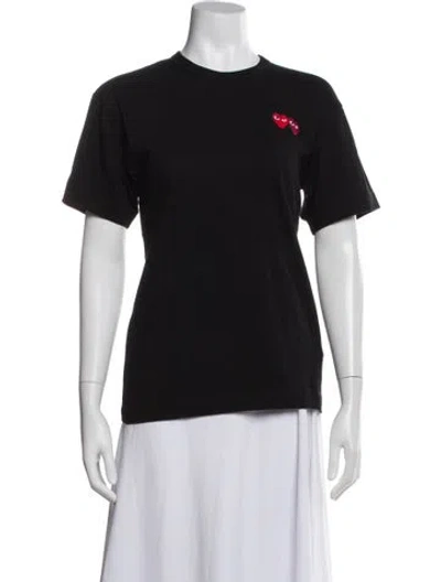 Pre-owned Comme Des Garçons Play Crew Neck Short Sleeve T-shirt In Black