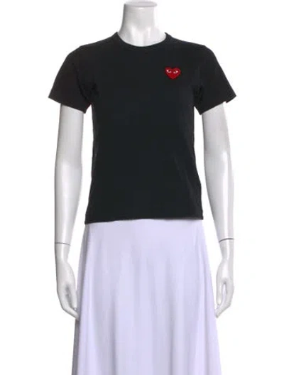 Pre-owned Comme Des Garçons Play Crew Neck Short Sleeve T-shirt In Black