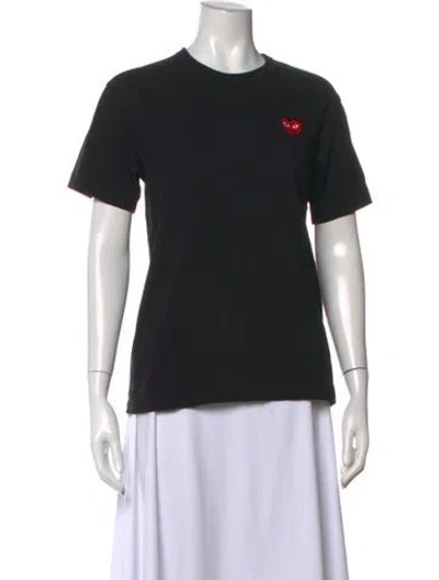 Pre-owned Comme Des Garçons Play Crew Neck Short Sleeve T-shirt In Black