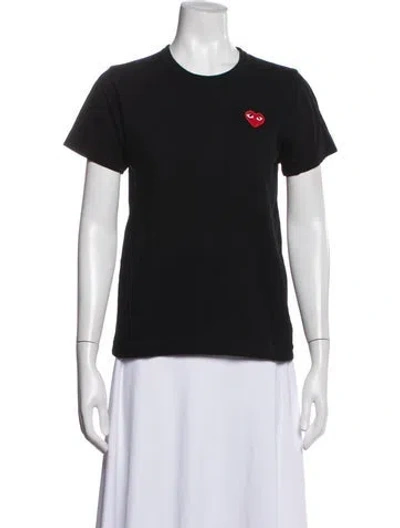 Pre-owned Comme Des Garçons Play Crew Neck Short Sleeve T-shirt In Black