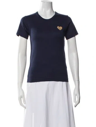 Pre-owned Comme Des Garçons Play Crew Neck Short Sleeve T-shirt In Blue