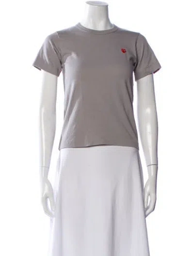 Pre-owned Comme Des Garçons Play Crew Neck Short Sleeve T-shirt In Gray
