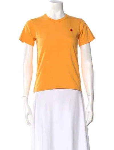 Pre-owned Comme Des Garçons Play Crew Neck Short Sleeve T-shirt In Orange
