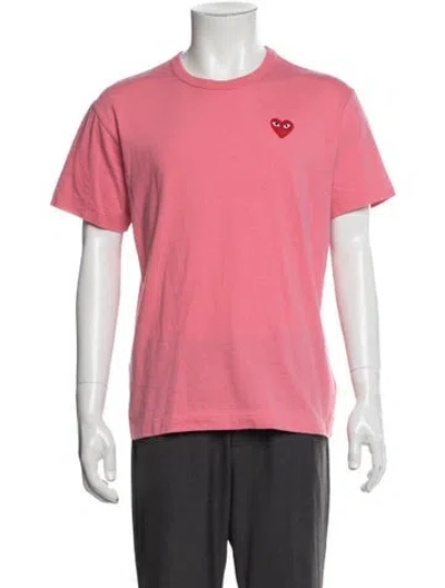Pre-owned Comme Des Garçons Play Crew Neck Short Sleeve T-shirt In Pink