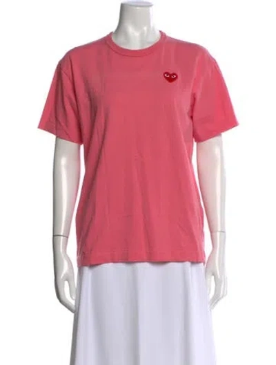 Pre-owned Comme Des Garçons Play Crew Neck Short Sleeve T-shirt In Pink