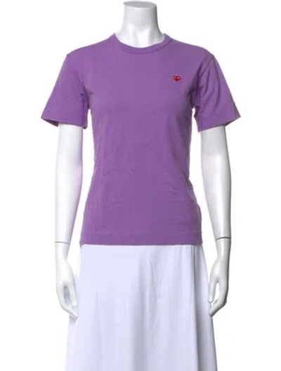 Pre-owned Comme Des Garçons Play Crew Neck Short Sleeve T-shirt In Purple