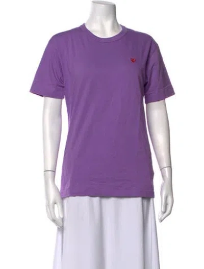 Pre-owned Comme Des Garçons Play Crew Neck Short Sleeve T-shirt In Purple
