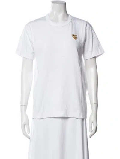 Pre-owned Comme Des Garçons Play Crew Neck Short Sleeve T-shirt In White