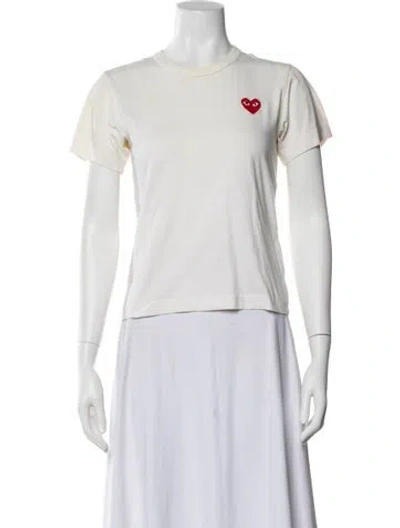 Pre-owned Comme Des Garçons Play Crew Neck Short Sleeve T-shirt In White