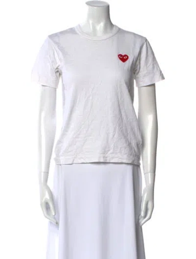 Pre-owned Comme Des Garçons Play Crew Neck Short Sleeve T-shirt In White