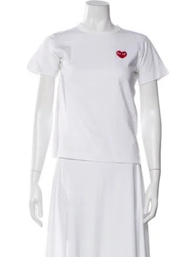 Pre-owned Comme Des Garçons Play Crew Neck Short Sleeve T-shirt In White