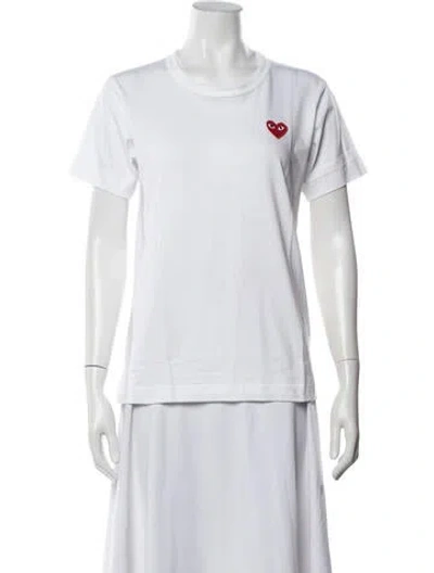 Pre-owned Comme Des Garçons Play Crew Neck Short Sleeve T-shirt In White