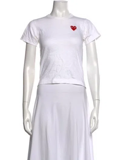 Pre-owned Comme Des Garçons Play Crew Neck Short Sleeve T-shirt In White