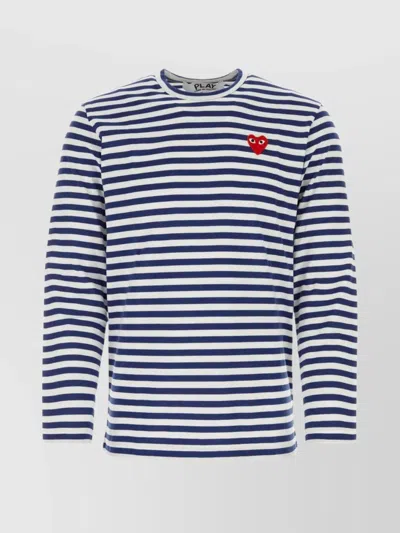 Comme Des Garçons Play Crew Neck Striped Long Sleeves T-shirt In Multi