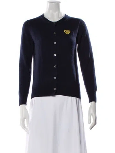 Pre-owned Comme Des Garçons Play Crew Neck Sweater In Blue