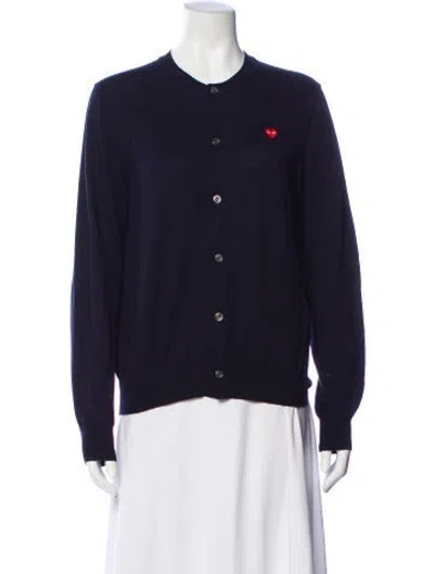 Pre-owned Comme Des Garçons Play Crew Neck Sweater In Blue