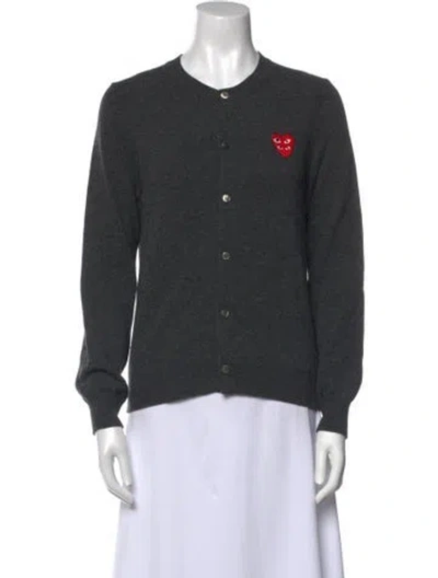 Pre-owned Comme Des Garçons Play Crew Neck Sweater In Gray