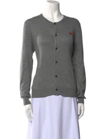 Pre-owned Comme Des Garçons Play Crew Neck Sweater In Gray