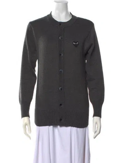 Pre-owned Comme Des Garçons Play Crew Neck Sweater In Grey