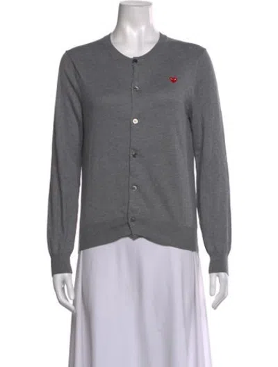 Pre-owned Comme Des Garçons Play Crew Neck Sweater In Grey