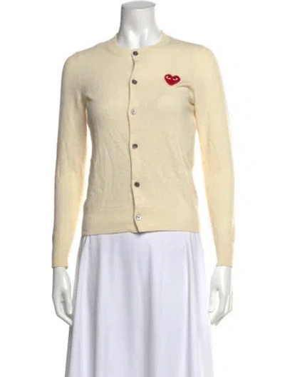 Pre-owned Comme Des Garçons Play Crew Neck Sweater In Neutrals